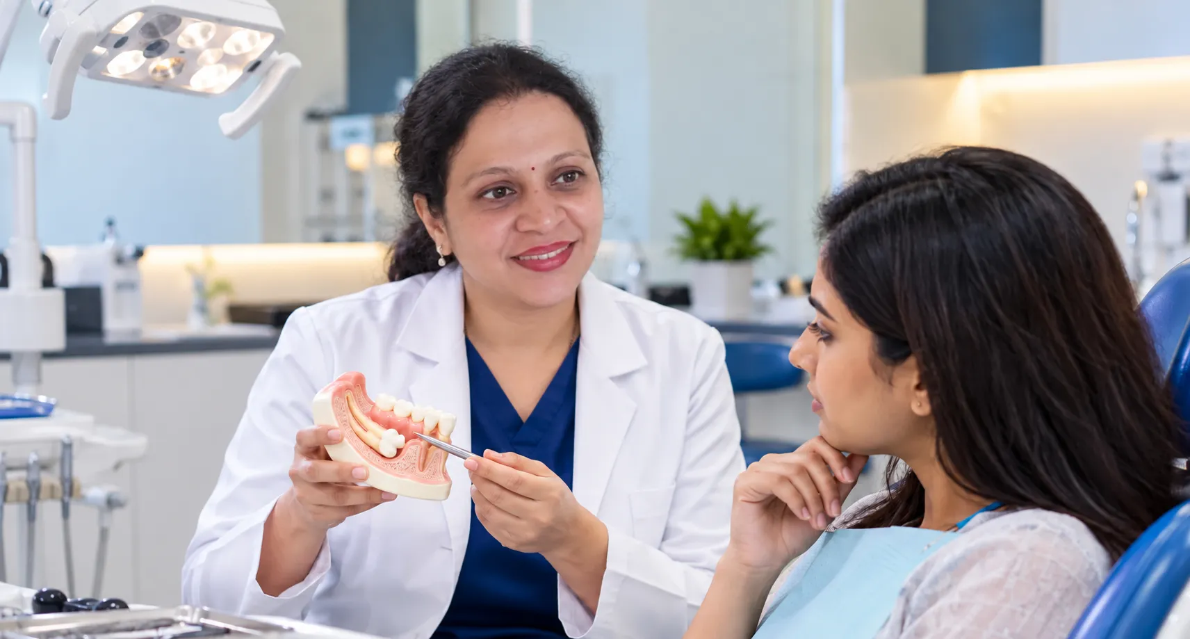 Calm, reassuring dental consultation